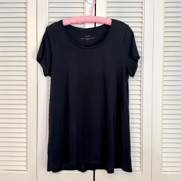 J. Jill Pure Elliptical Black Tee - Picture 2 of 8